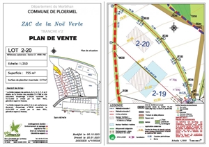 terrain a batir à la vente -   56800  PLOERMEL, surface 755 m2 vente terrain a batir - UBI447965207